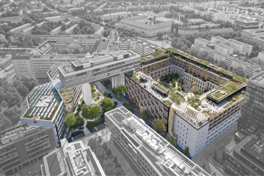 Luftbild Bürogebäude LOVT MUNICH