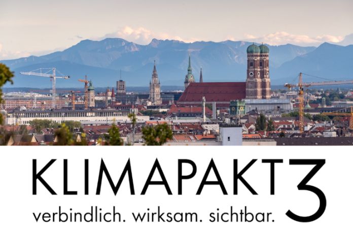 Stadtpanorama mit Klimapakt3-Logo