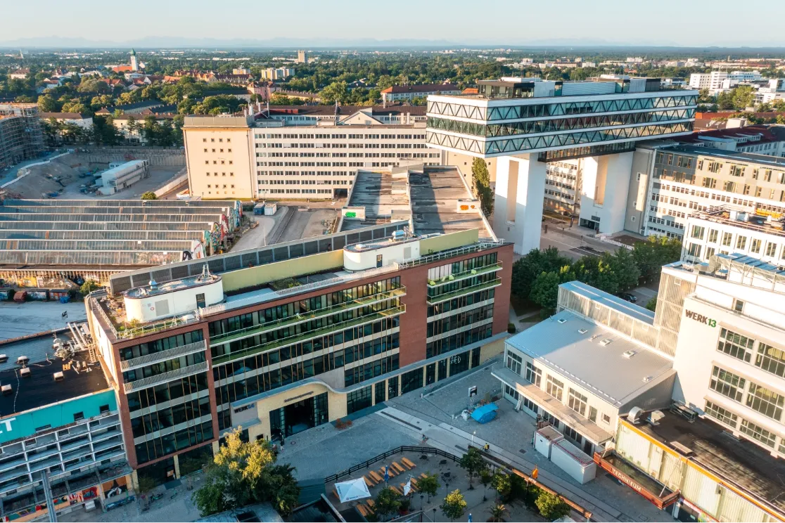 Gebäude im Werksviertel - WERK1.4 von oben