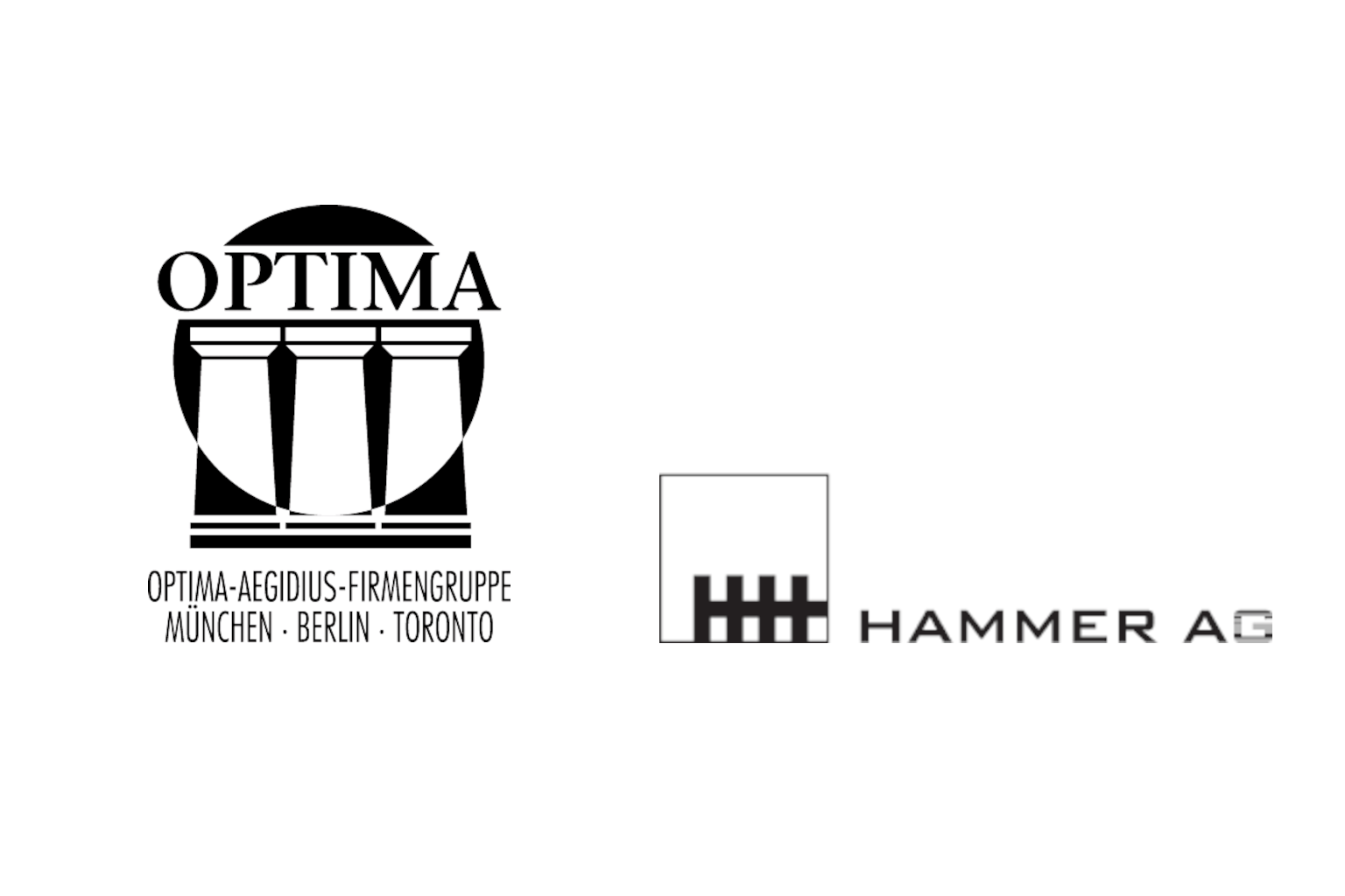 Logos von Hammer AG und Optima-Aegidius-Firmengruppe