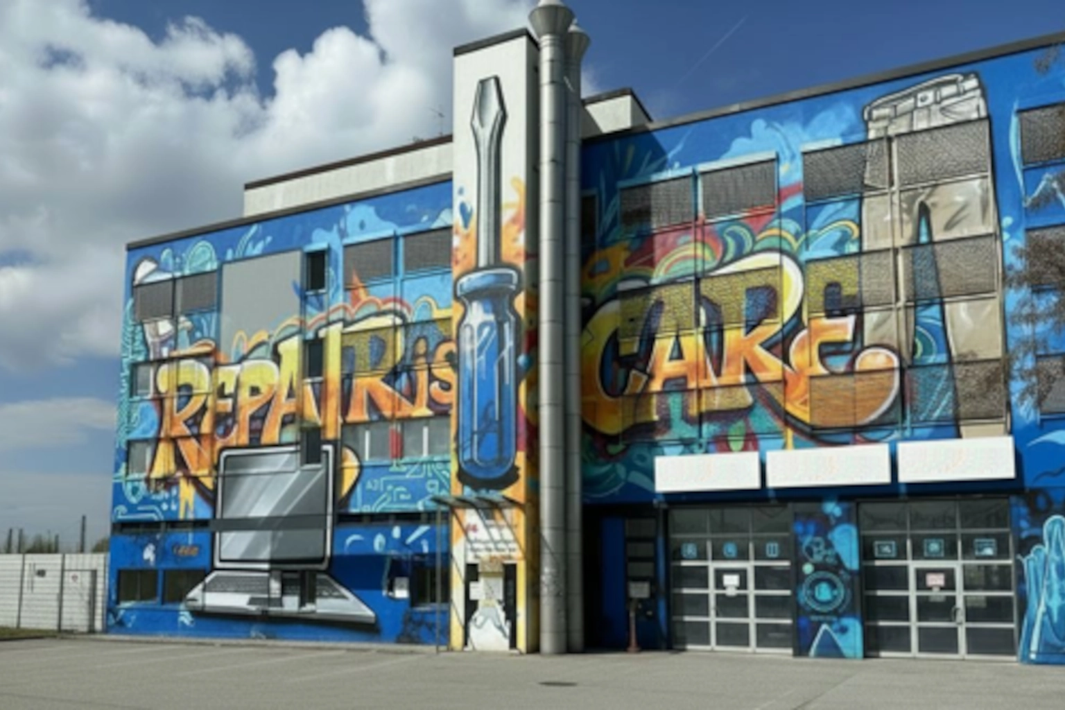 Fassade mit Graffiti