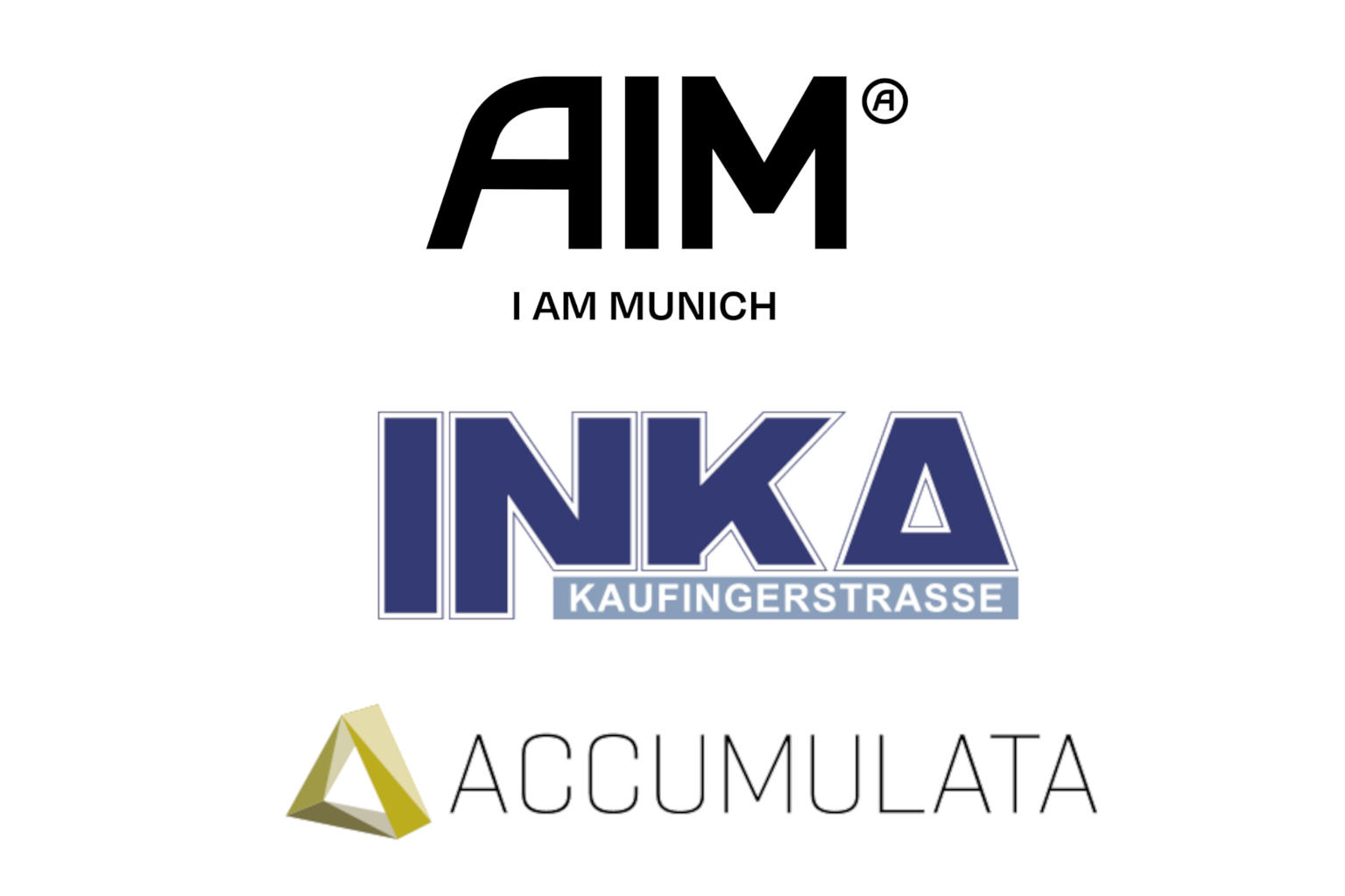 Logos Bürogebäude AIM, Accumulata Real Estate Management GmbH und INKA Kaufingerstrasse © ACCUMULATA Real Estate Management GmbH Logos Bürogebäude AIM, Accumulata Real Estate Management GmbH und INKA Kaufingerstrasse