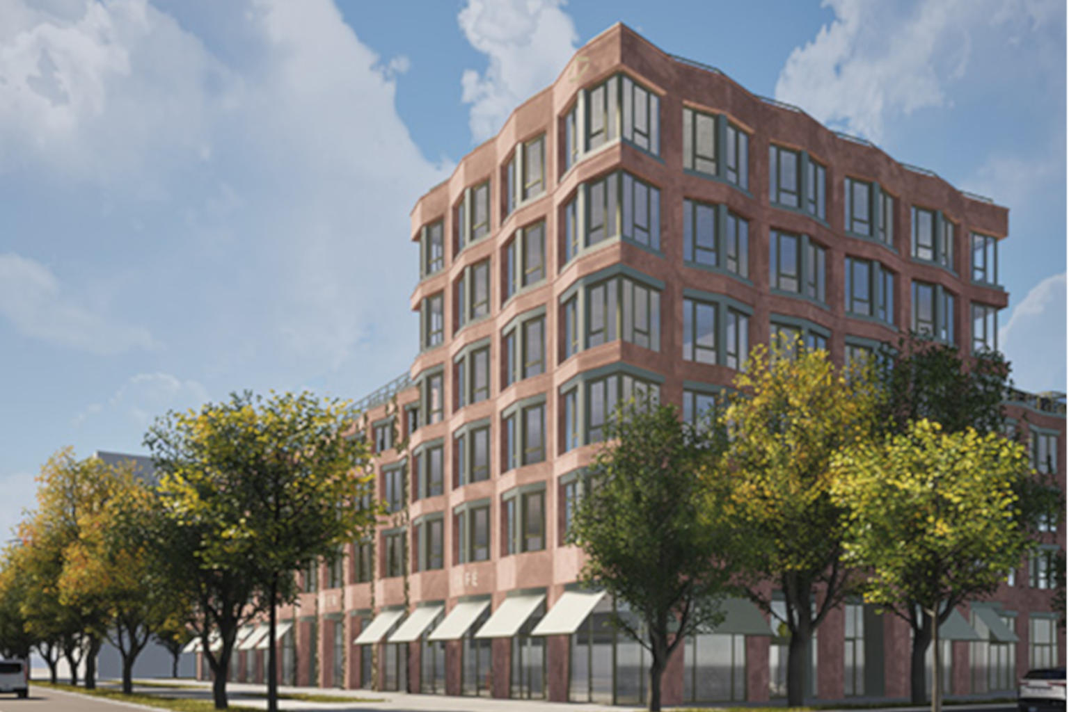 Fassade des Bürogebäudes Orleanshöfe