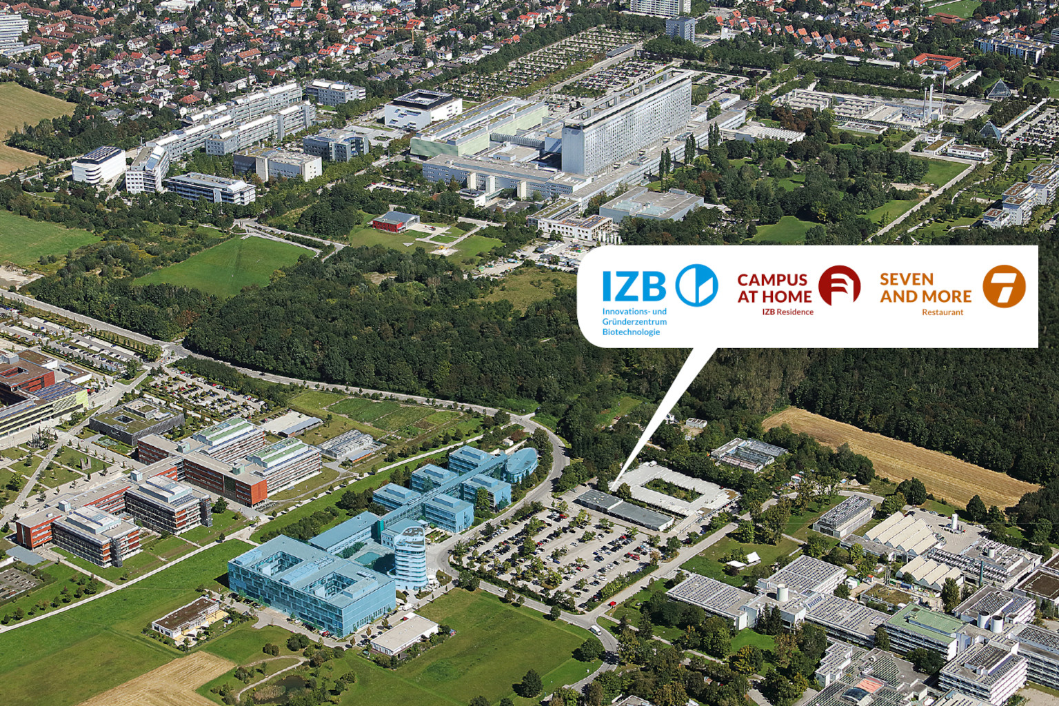 Luftbild des Campus Großhadern - Martinsried