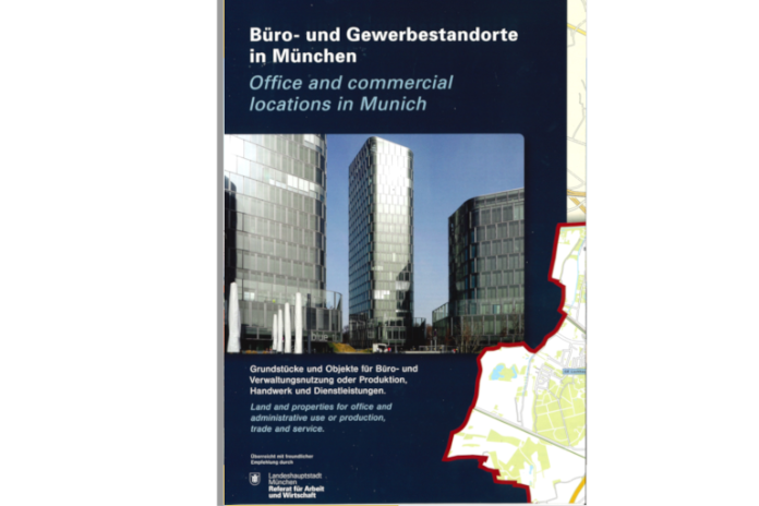 Titel der Karte Büro- und Gewerbestandorte München mit Foto Bogenhausener Tor